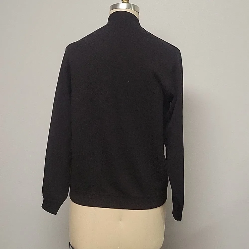 St. Croix Classic Black Button-Up Cardigan, Size S. 100% Merino Wool